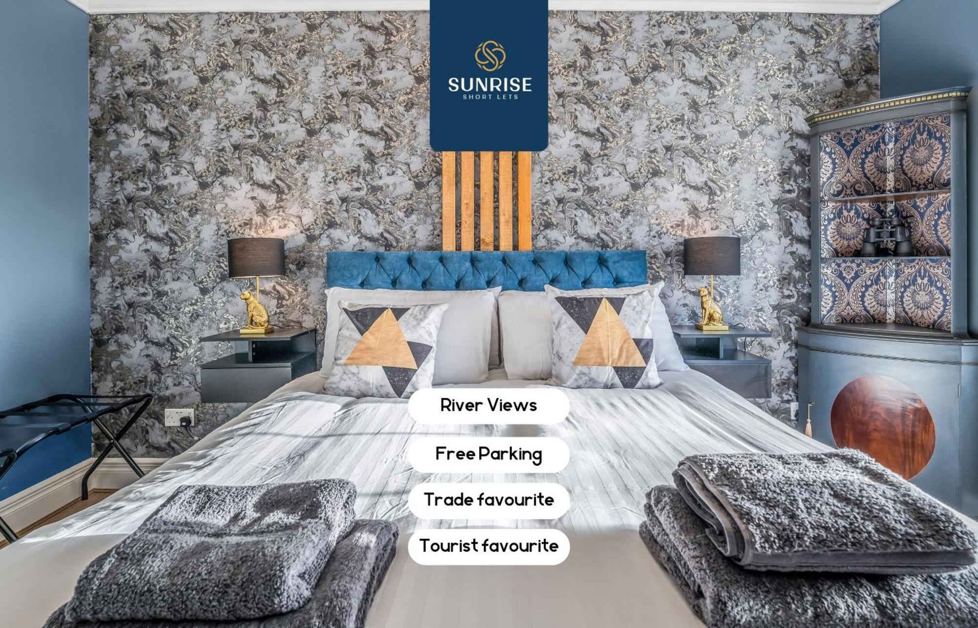 Presidential Apartment, Family Home, Luxury Bedrooms, 2 Rooms, 1 King Bed, 2 Single Beds, Free Wifi, Free Parking, Tourists, Business Travelers, Relocation, Beautiful River Views, - Long Stays, Invoice And Reduced Price Are Only Via Sunrise Short Let 邓迪 外观 照片